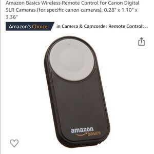 Amazon Basics Wireless Remote Control for Canon Digital SLR Cameras NEVER USED